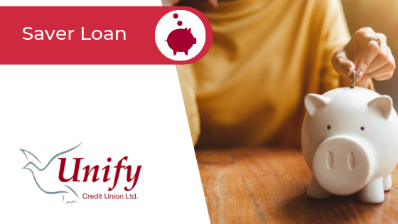 Saver Loan Banner Image - A woman placing a coin into a piggy bank