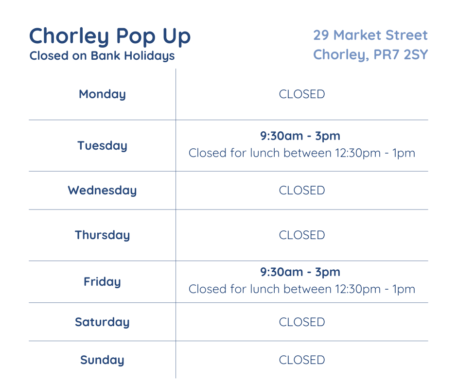 Chorley Opening Times
