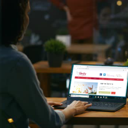 Image of woman using laptop