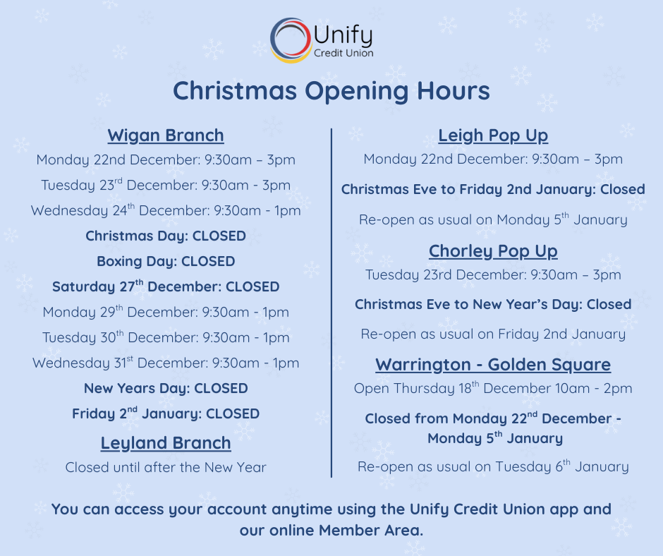 Christmas Opening Hours 2025