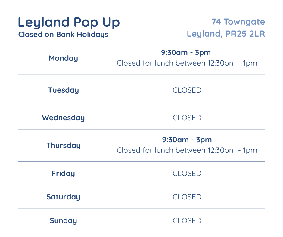 Leyland Pop up Times