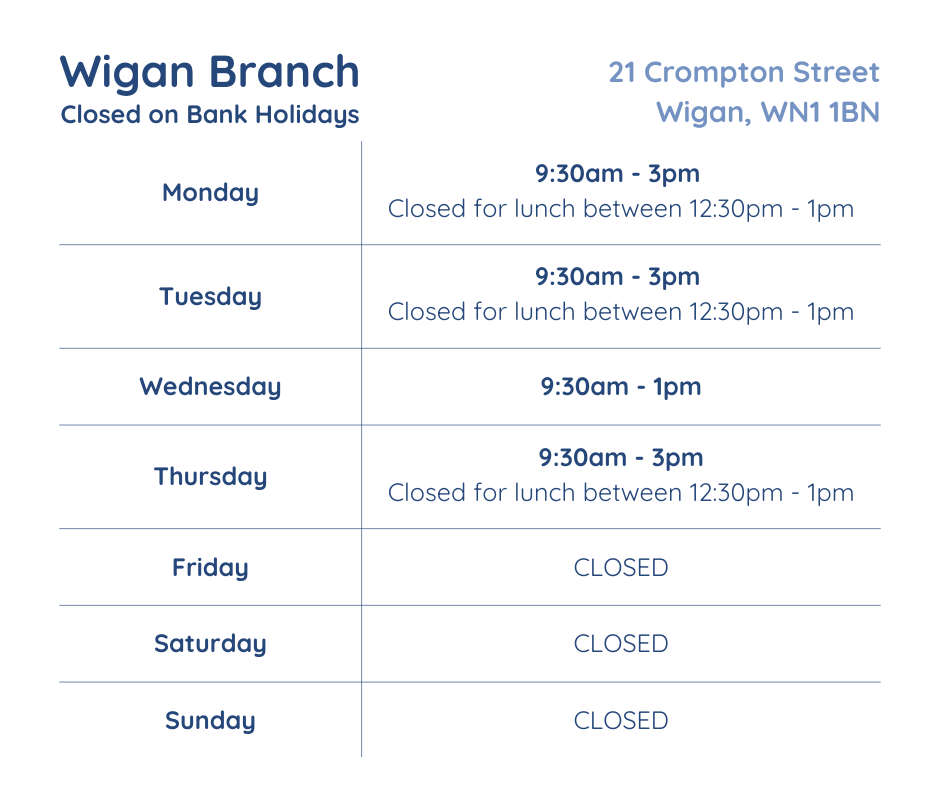 Wigan Opening Times 03-26